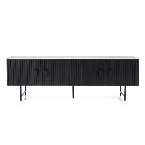 Zwart Tv-meubel Ronde Hoeken 3 Zwart Tv-meubel Ronde Hoeken - Afbeelding 3