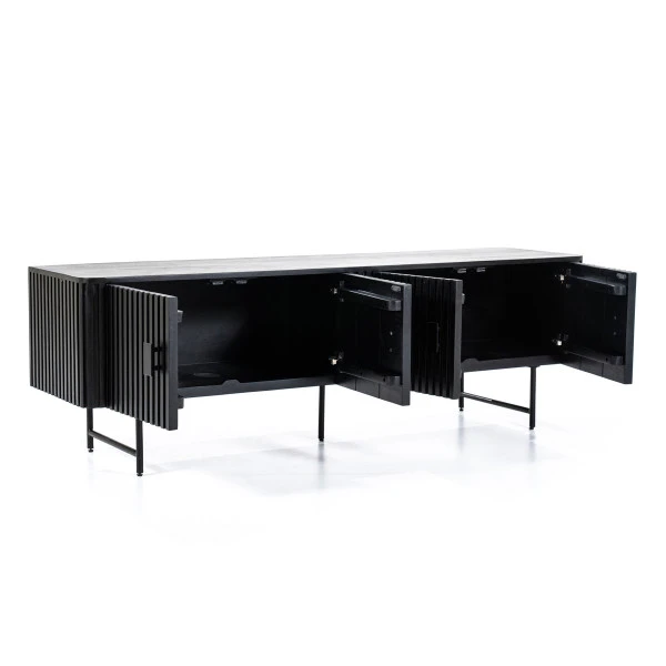 Zwart Tv-meubel Ronde Hoeken 2 Zwart Tv-meubel Ronde Hoeken - Afbeelding 2