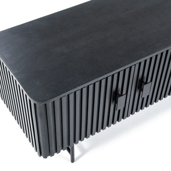 Zwart Tv-meubel Ronde Hoeken 5 Zwart Tv-meubel Ronde Hoeken - Afbeelding 5