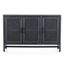 Zwart Dressoir Met Rotan Webbing