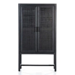 Zwarte Kast Met Rotan Webbing -BePureHome Verkoop eleonora vic zwarte kast met rotan webbing 01