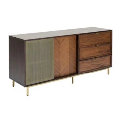 Retro Dressoir Walnoot En Messing 14 Retro Dressoir Walnoot En Messing -BePureHome Verkoop kare design arizona dressoir walnoot en messing 12