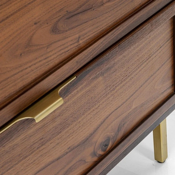 Retro Dressoir Walnoot En Messing 3 Retro Dressoir Walnoot En Messing - Afbeelding 3