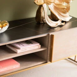 Tv-meubel Marmer, Hout En Koper -BePureHome Verkoop kare design cesaro tv meubel marmer hout en koper 12