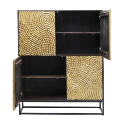 Gouden Wandkast Snijwerk 11 Gouden Wandkast Snijwerk -BePureHome Verkoop kare design circulo gouden wandkast snijwerk 83835 007