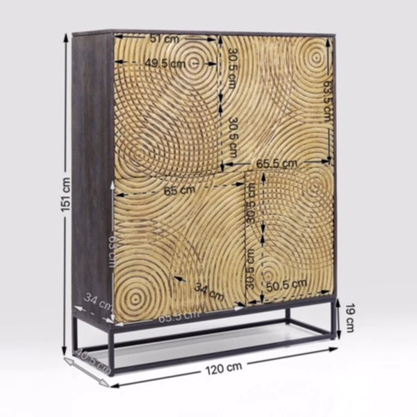 Gouden Wandkast Snijwerk 4 Gouden Wandkast Snijwerk - Afbeelding 4