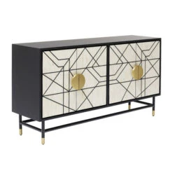 Design Dressoir Zwart-wit Met Goud -BePureHome Verkoop kare design credenza design dressoir zwart wit met goud 02