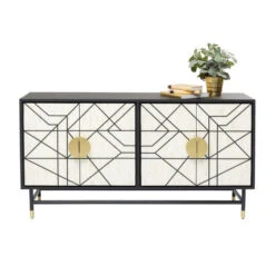 Design Dressoir Zwart-wit Met Goud -BePureHome Verkoop kare design credenza design dressoir zwart wit met goud 03