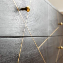 Zwart Ladendressoir -BePureHome Verkoop kare design gold vein zwart ladendressoir 10