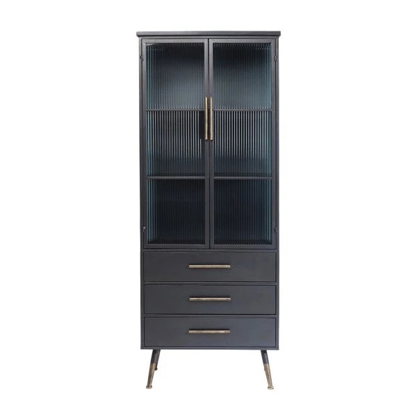 Hoge Wandkast Met Ribbelglas 1 Hoge Wandkast Met Ribbelglas