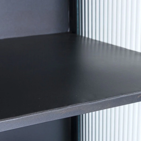 Hoge Wandkast Met Ribbelglas 4 Hoge Wandkast Met Ribbelglas - Afbeelding 4