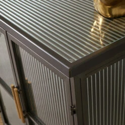 Wandkast Zwart Met Ribbelglas -BePureHome Verkoop kare design gomera wandkast zwart met ribbelglas 05