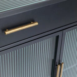 Zwarte Stellingkast Ribbelglas -BePureHome Verkoop kare design gomera zwarte stellingkast ribbelglas 10