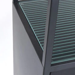 Zwarte Stellingkast Ribbelglas -BePureHome Verkoop kare design gomera zwarte stellingkast ribbelglas 12