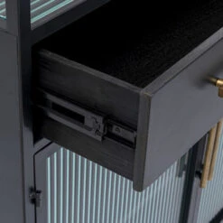 Zwarte Stellingkast Ribbelglas -BePureHome Verkoop kare design gomera zwarte stellingkast ribbelglas 13