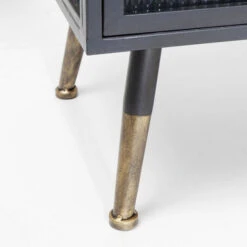 Zwarte Wandkast Met Geribbeld Glas -BePureHome Verkoop kare design gomera zwarte wandkast met koper 03