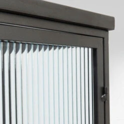 Zwarte Wandkast Met Geribbeld Glas -BePureHome Verkoop kare design gomera zwarte wandkast met koper 04