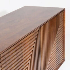 Dressoir Donker Hout -BePureHome Verkoop kare design grooves bruin houten dressoir 03