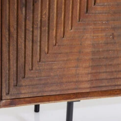 Dressoir Donker Hout -BePureHome Verkoop kare design grooves bruin houten dressoir 05