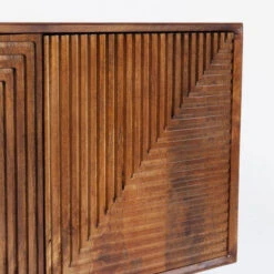 Dressoir Donker Hout -BePureHome Verkoop kare design grooves bruin houten dressoir 06