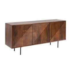 Dressoir Donker Hout -BePureHome Verkoop kare design grooves bruin houten dressoir 07