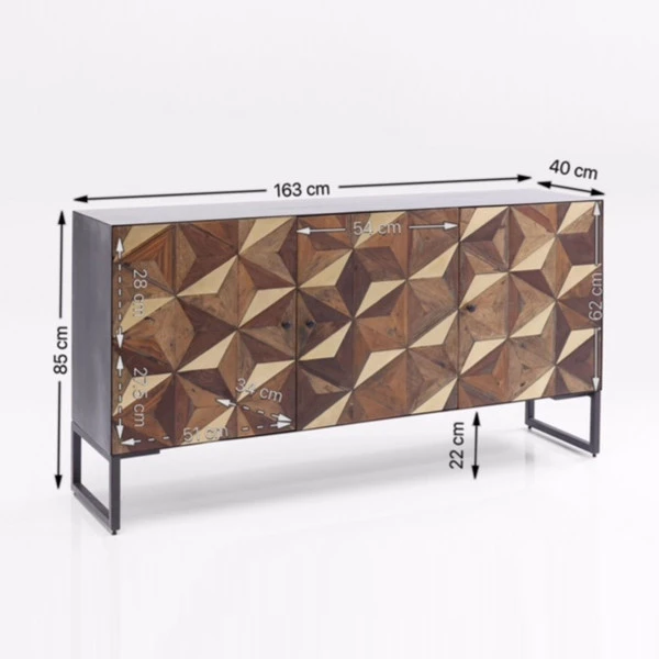 Design Dressoir Hout En Staal 3 Design Dressoir Hout En Staal - Afbeelding 3