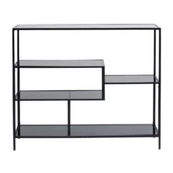 Laag Wandrek Staal Met Glas -BePureHome Verkoop kare design loft laag wandrek staal met glas 01 1