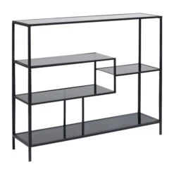 Laag Wandrek Staal Met Glas -BePureHome Verkoop kare design loft laag wandrek staal met glas 03 1