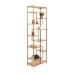 Smal Hoog Wandrek Staal Met Glas -BePureHome Verkoop kare design loft smal hoog wandrek staal met glas 04