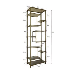 Smal Hoog Wandrek Staal Met Glas -BePureHome Verkoop kare design loft smal hoog wandrek staal met glas 06