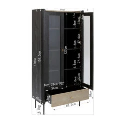 Zwarte Design Buffetkast Laag -BePureHome Verkoop kare design milano lage zwarte design buffetkast 06