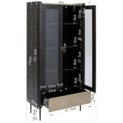 Zwarte Design Vitrinekast -BePureHome Verkoop kare design milano zwarte design vitrinekast 011