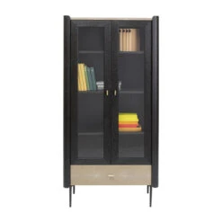 Zwarte Design Vitrinekast -BePureHome Verkoop kare design milano zwarte design vitrinekast 03