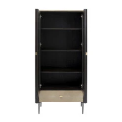 Zwarte Design Vitrinekast -BePureHome Verkoop kare design milano zwarte design vitrinekast 05