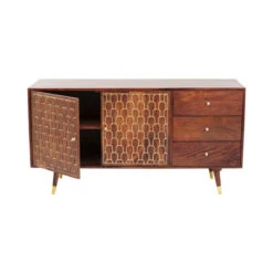 Retro Dressoir Mangohout Goud -BePureHome Verkoop kare design muskat mangohouten retrodressoir 07