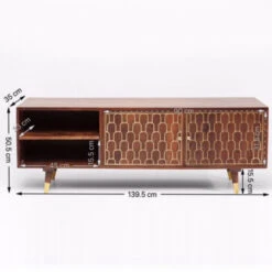 Mangohouten Tv-meubel Goud -BePureHome Verkoop kare design muskat mangohouten tv meubel 05