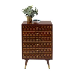 Mangohouten Wandkast Met Goud -BePureHome Verkoop kare design muskat mangohouten wandkast met goud 03