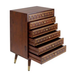 Mangohouten Wandkast Met Goud -BePureHome Verkoop kare design muskat mangohouten wandkast met goud 04