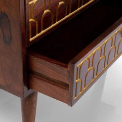 Mangohouten Wandkast Met Goud -BePureHome Verkoop kare design muskat mangohouten wandkast met goud 07