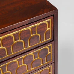 Mangohouten Wandkast Met Goud -BePureHome Verkoop kare design muskat mangohouten wandkast met goud 10