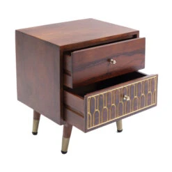 Retro Nachtkastje Met Goud -BePureHome Verkoop kare design muskat retro nachtkastje met goud 03