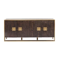 Dressoir Messing En Donker Hout