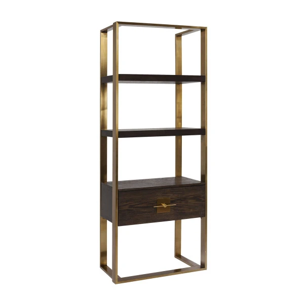 Open Wandkast Messing Met Hout 5 Open Wandkast Messing Met Hout - Afbeelding 5