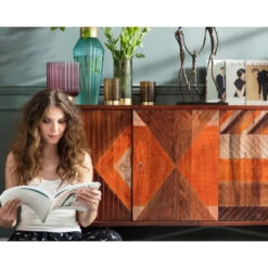 Houten Dressoir Indianen -BePureHome Verkoop kare design tomahawk houten dressoir indianen 02