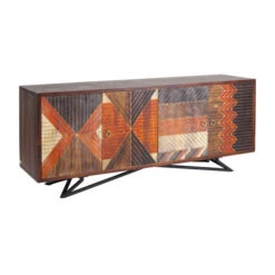 Houten Dressoir Indianen -BePureHome Verkoop kare design tomahawk houten dressoir indianen 83370 006