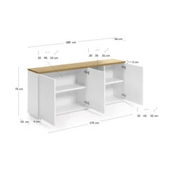 Wit Dressoir Met Eiken Blad -BePureHome Verkoop kave home abilen wit dressoir met eiken blad 07