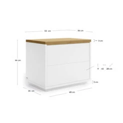 Wit Nachtkastje Met Eiken Blad -BePureHome Verkoop kave home abilen wit nachtkastje met eiken blad 07