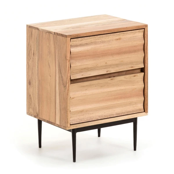 Nachtkastje Van Licht Hout 2 Nachtkastje Van Licht Hout - Afbeelding 2