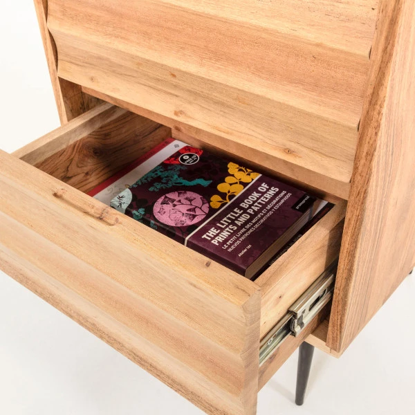 Nachtkastje Van Licht Hout 7 Nachtkastje Van Licht Hout - Afbeelding 7