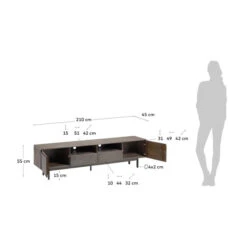 TV-meubel Grijs Acacia Hout -BePureHome Verkoop kave home indiann tv meubel grijs acaciahout 09